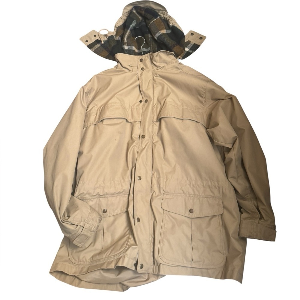 VINTAGE EDDIE BAUER Men’s Premier Jacket Coat Parka Wool Lined XXL Hood Tan EUC